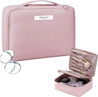 Trousse Maquillage Voyage pour Femme, Portable Trousse de Maquillage Multifonction Imperméable Pliable Cosmétique Rangement Maquillage Organisateur Makeup Bag avec Grande Capacité