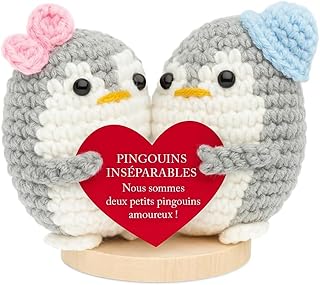 Pingouins Amoureux Inséparables, Idée Cadeau Romantique pour Couple Saint-Valentin pour lui et elle Anniversaire Mariage Anniversaire de Mariage Homme Femme Amoureux Surprise d’Amour (Taille Unique)