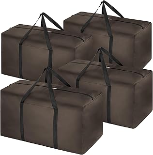 Pack de 4 sacs de voyage extra grands de 110L, sacs fourre-tout pliables imperméables en tissu Oxford 600D robustes pour hommes et femmes, boîtes de déménagement solides pour la maison, sacs de voyage
