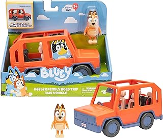 BlueY 4x4 de la Famille Bouvier pour Road Trip, Contient Une Figurine articulée de Chilli, Toit Ouvert pour Installer Facilement 4 Figurines, adapté aux Figurines de 6 cm (vendues séparément)