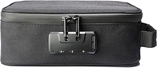 Sac anti-odeurs avec serrure à combinaison et doublure en charbon actif | Étui de voyage et de rangement pour accessoires dans une valise, Noir , solo