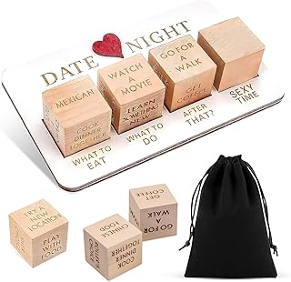 Sternstunde Jeu de Dés Romantique pour Couples, Idées de Rendez-Vous, Cadeau d'anniversaire et Saint-Valentin, Dés en Bois