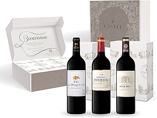 Coffret Cadeau - Vin Rouge - Prix Plaisir Vin de Bordeaux – Cru la Maqueline – Château Hourtou – Château Malbec - 3x75cl