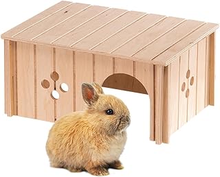 Ferplast Maison Lapin, Accessoire pour Cage Lapin, avec Toit Plat et Trous d'Aération, en Kit de Montage, 33 x 23,6 x h 16 cm, SIN 4646 Niche Maison en Bois pour Lapins, Lapin Nain