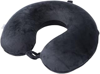 Far win Oreiller de voyage en mousse à mémoire de forme 100 % pure en forme de U, super léger et portable, idéal pour chaise d'avion, voiture, maison, bureau, coussin de repos (noir)