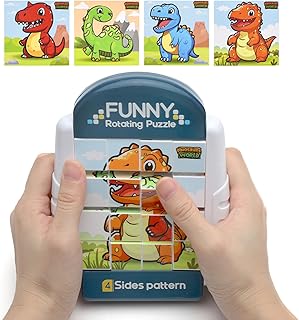 Puzzle Rotatif 16 pièces Jeux Voiture Enfant Voyage pour Les Voyages Parents-Enfants Jeux de Voyage Puzzle jouable à partir de 3 Ans