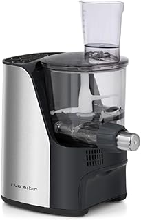 riviera&bar Machine à Pâtes Automatique en Métal - 4 Programmes pour Pâtes Maison, Ventilation Séchage Rapide, Vis Inox, Pesée Automatique - Compacte et Facile à Nettoyer - Noir/Inox